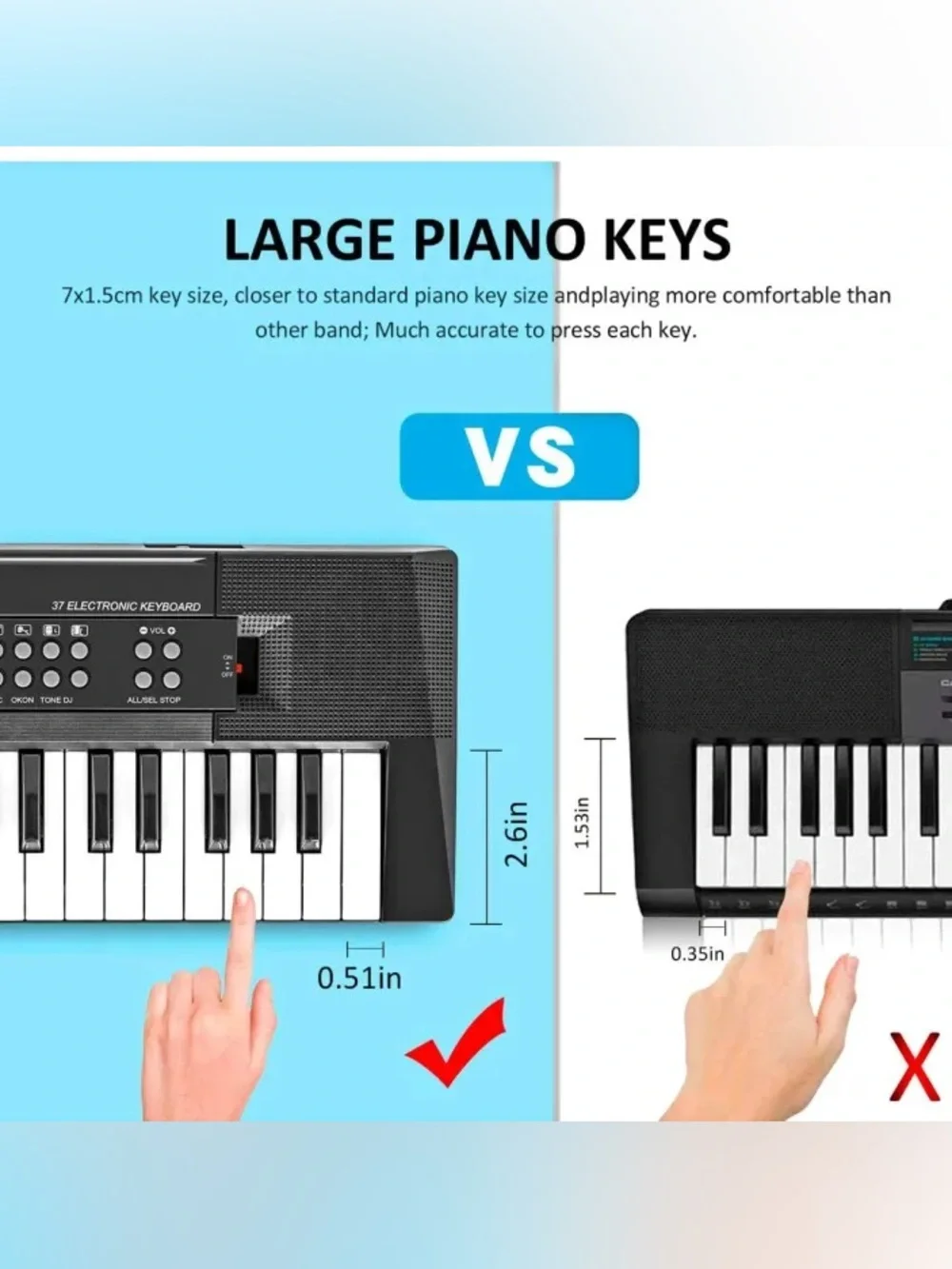 37-Key Electronic Keyboard - Black